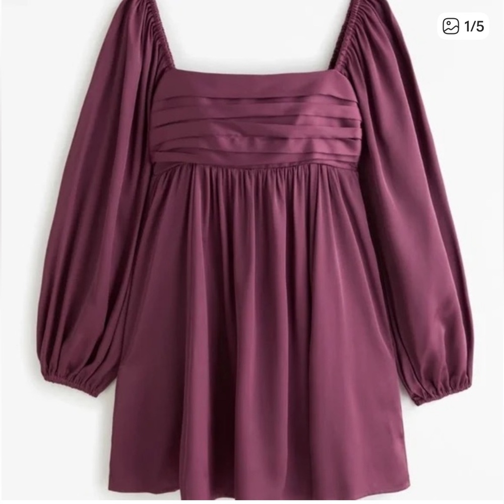 Abercrombie & Fitch Emerson Satin Long Sleeve Mini Dress size M